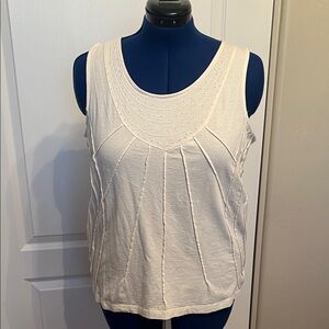 Chico's Cream Textured Tank Top